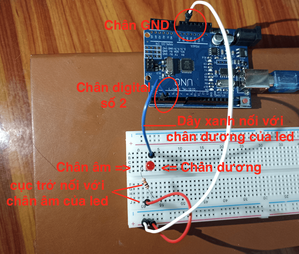 Arduino một led nhấp nháy